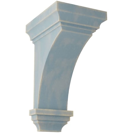 Ekena Millwork 7"W x 7 3/4"D x 14"H Jumbo Jefferson Wood Vintage Decor Corbel, Driftwood Blue CORWD07X07X14JEBU